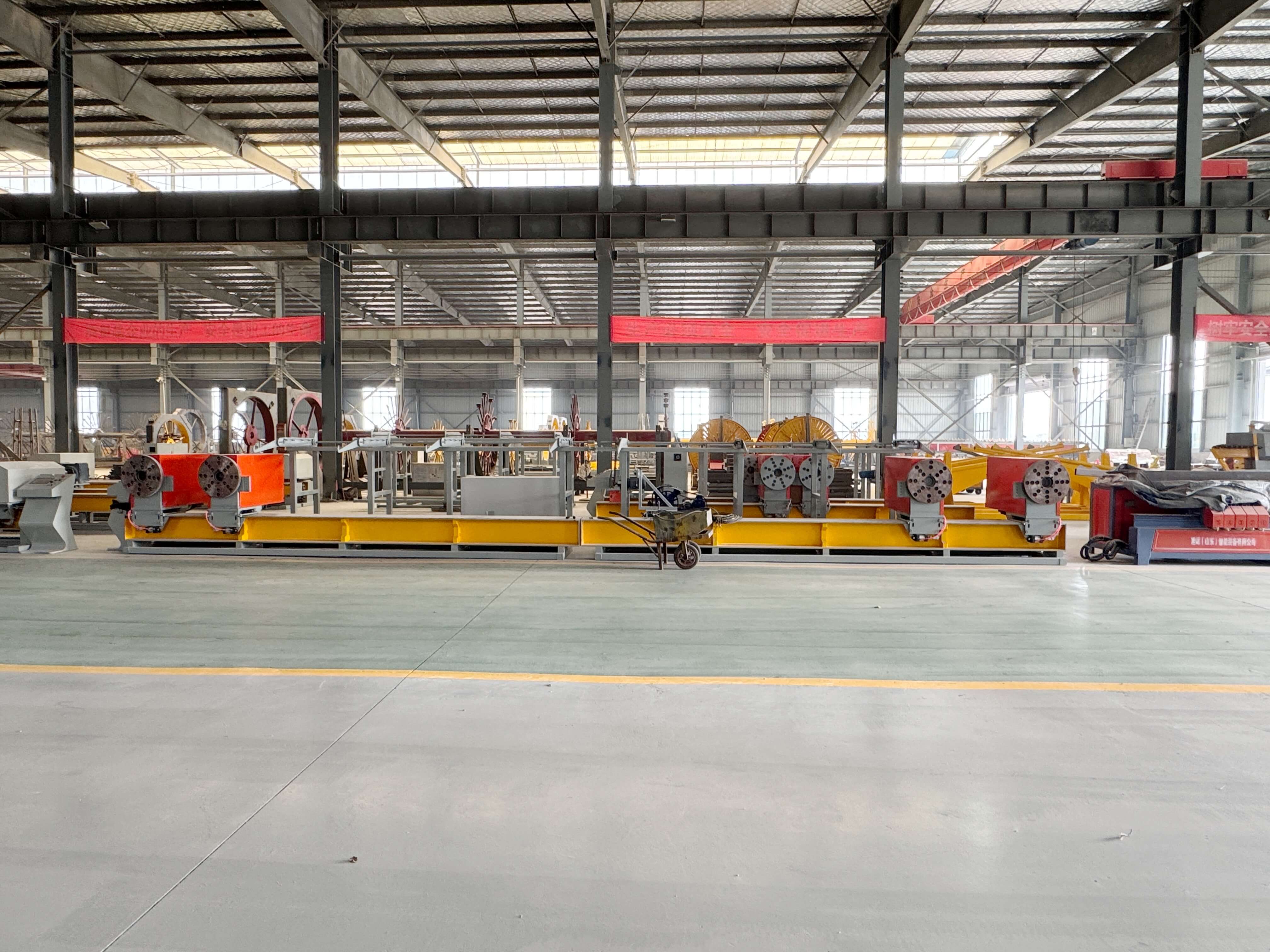 CNC four-head rebar bending center in operation