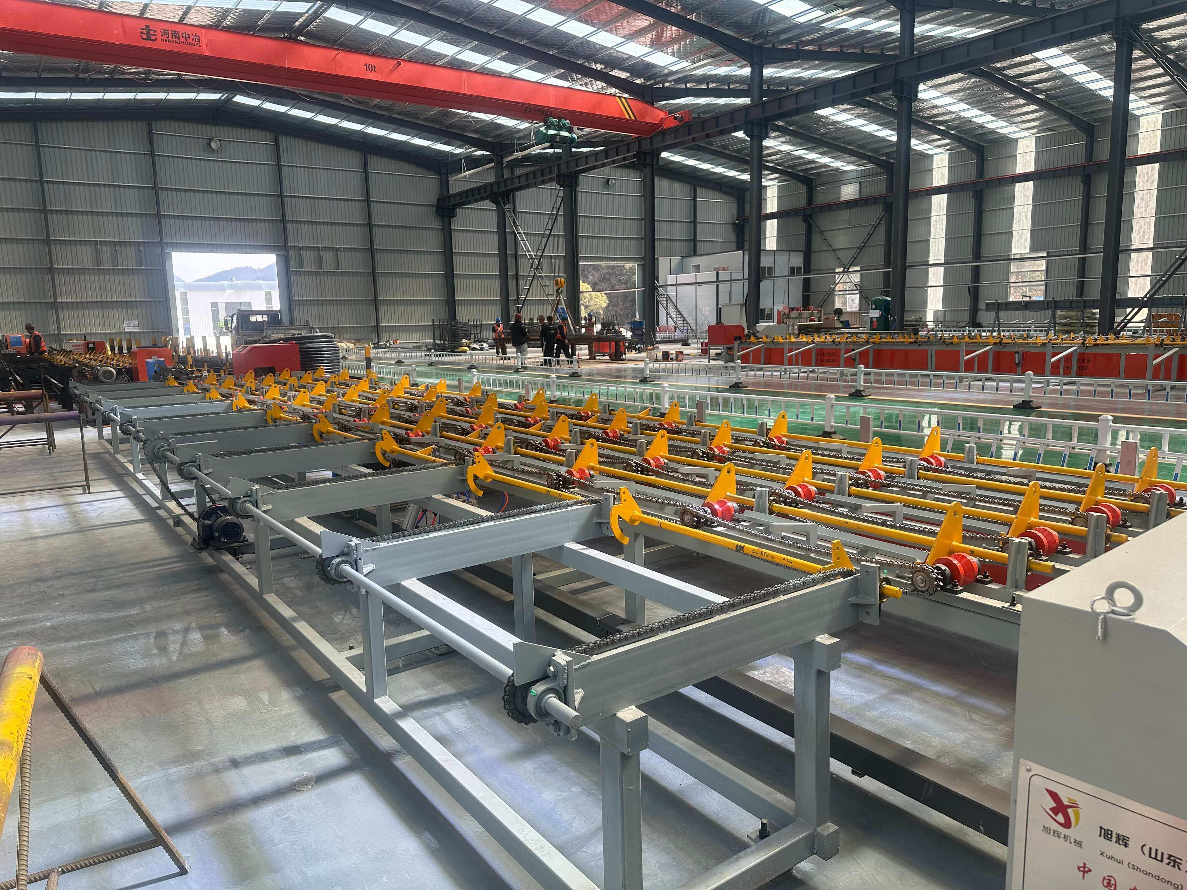 Fully automatic steel bar sawing threading and grinding production line