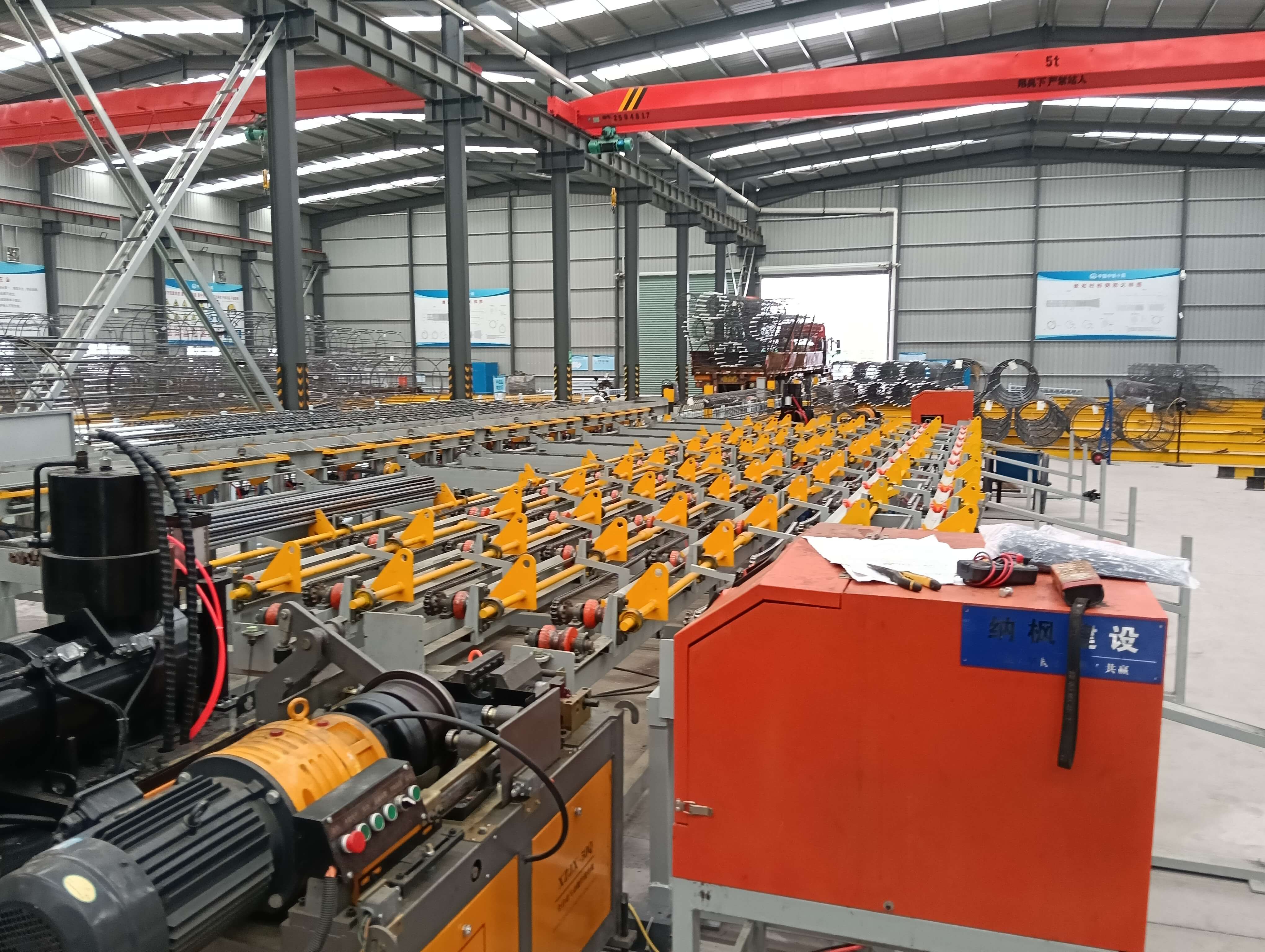 Fully automatic steel bar sawing threading and grinding production line