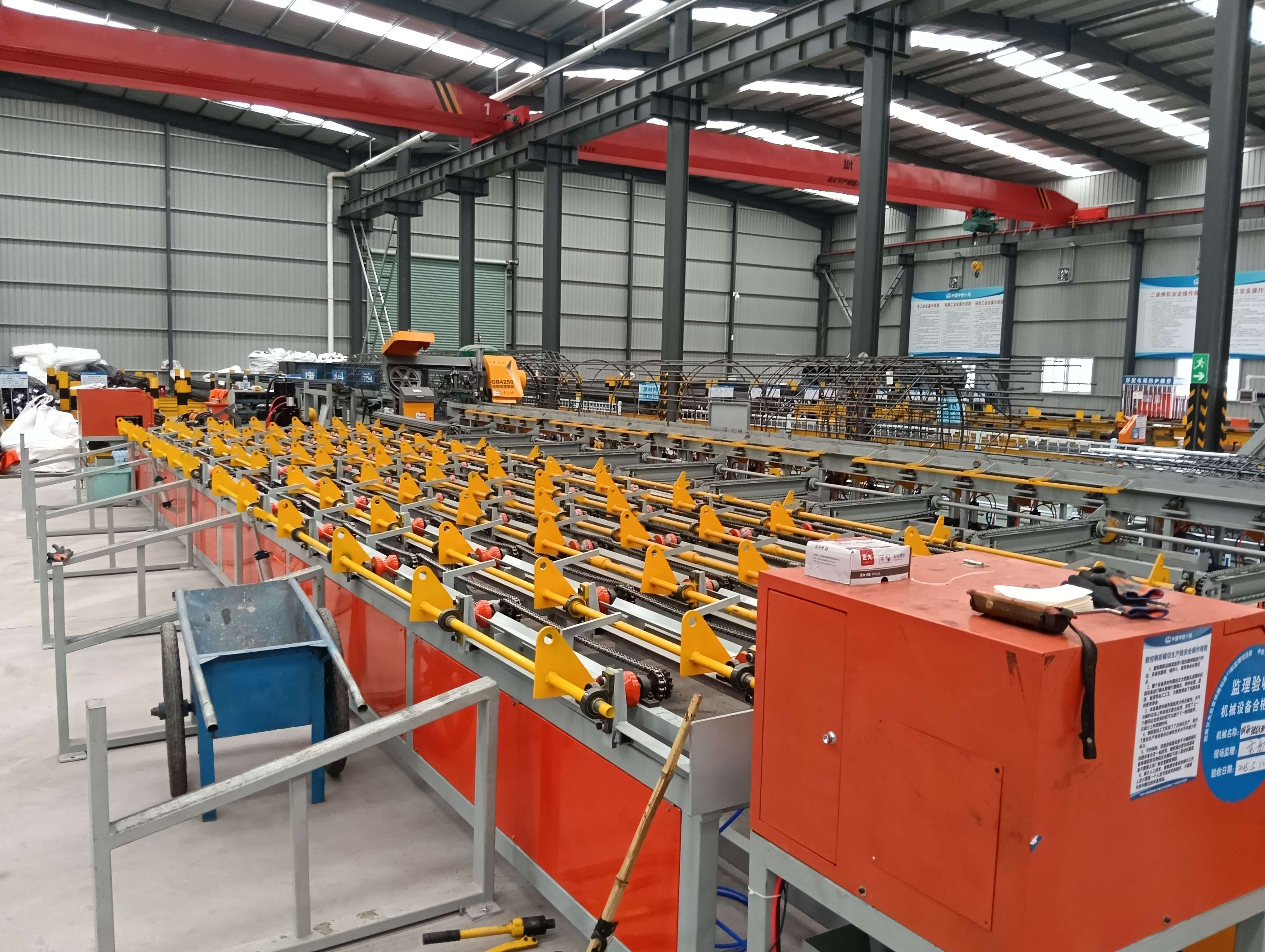 CNC steel bar cutting threading line in factory
