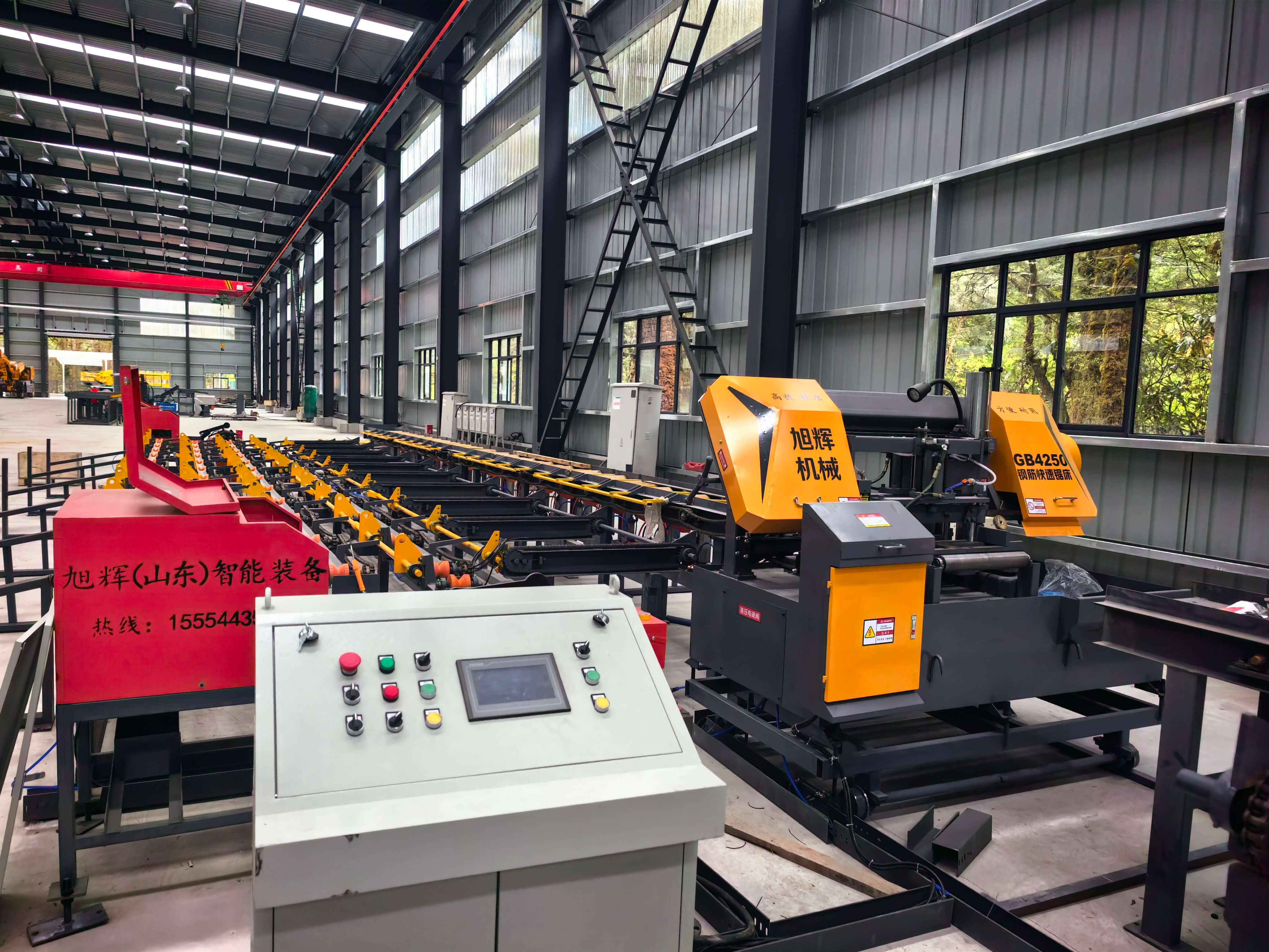 CNC steel bar cutting threading and polishing line