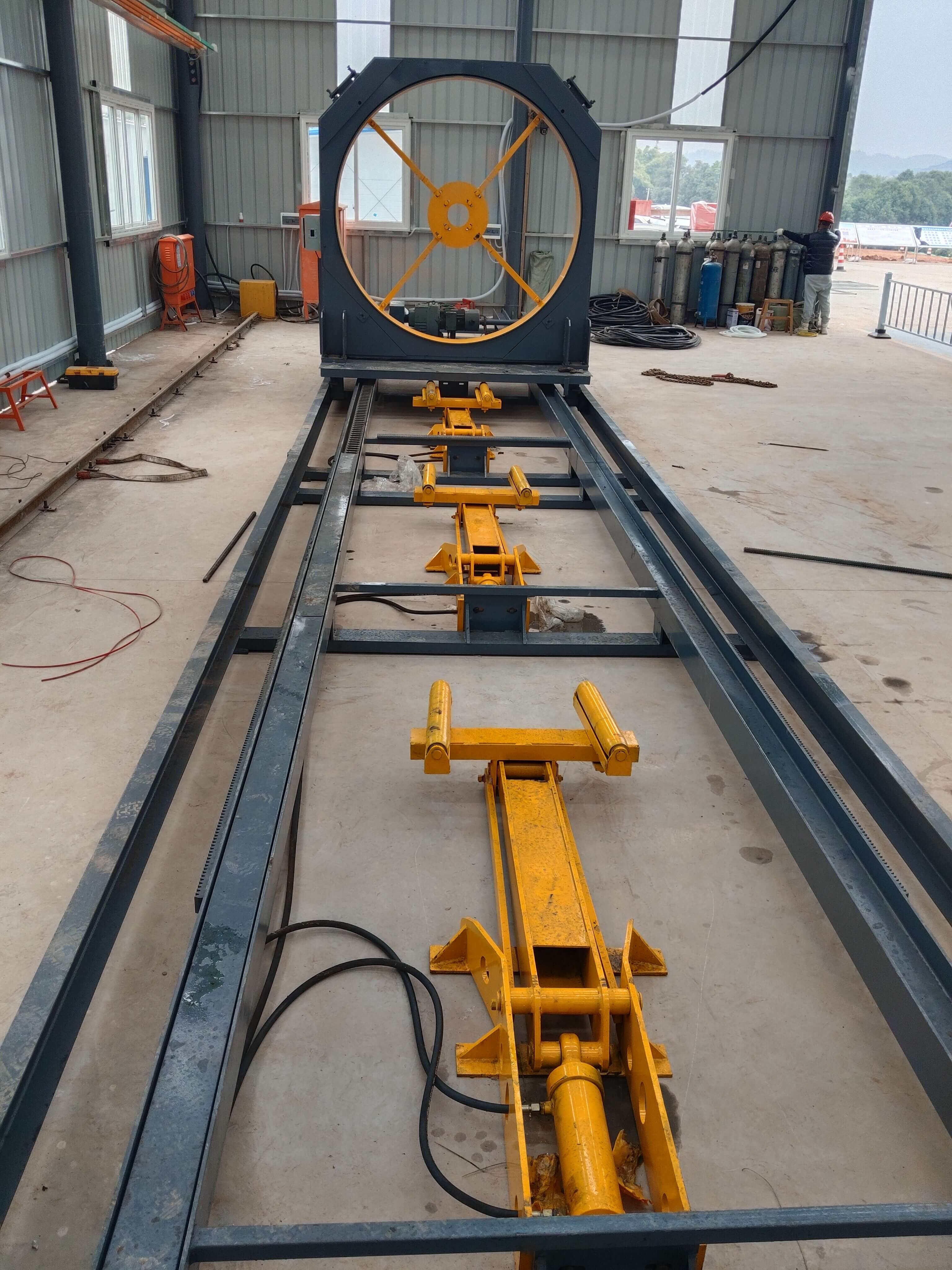 CNC steel bar cage rolling welder in factory