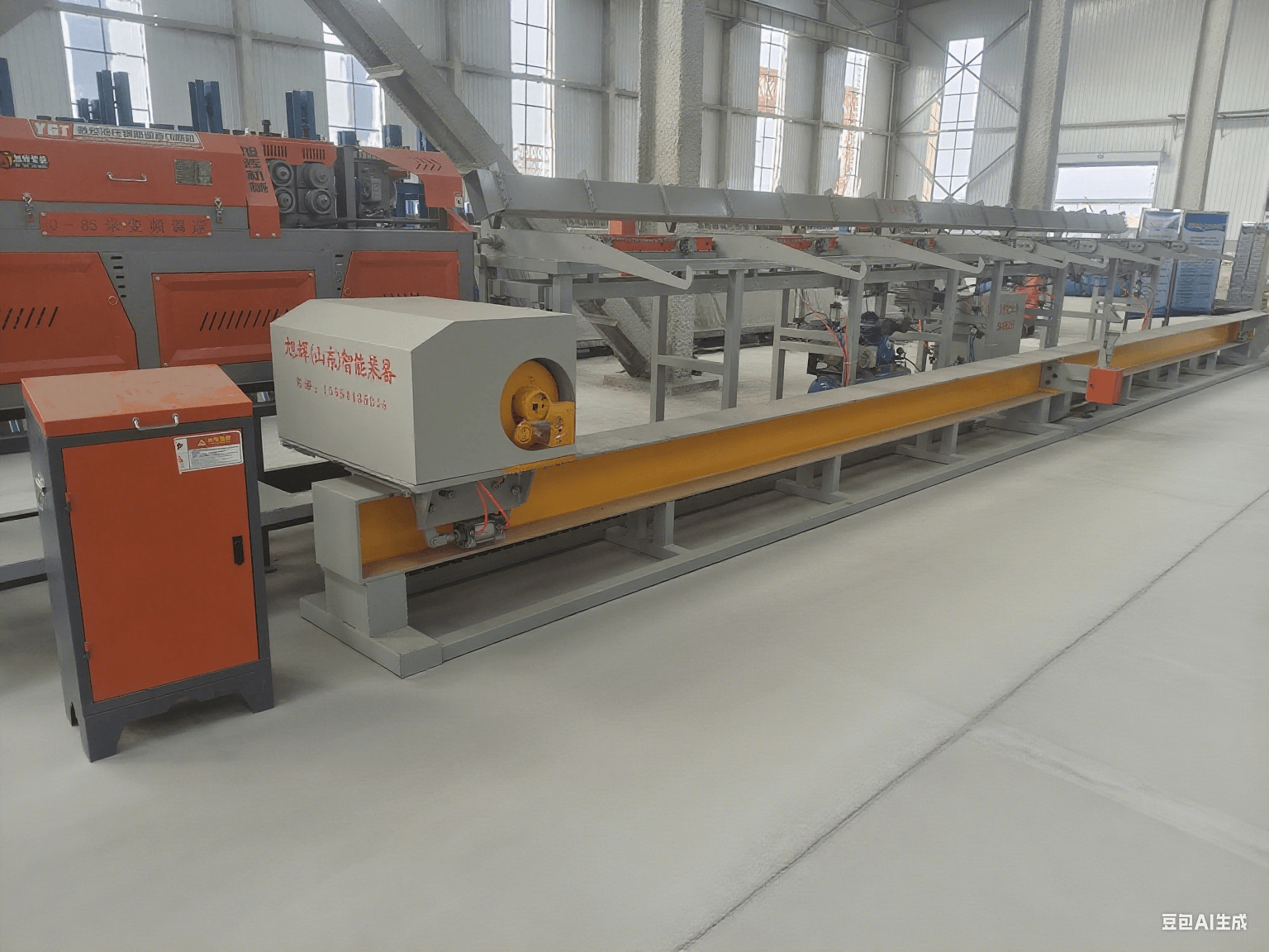 Fully automatic steel bar bending center in operation