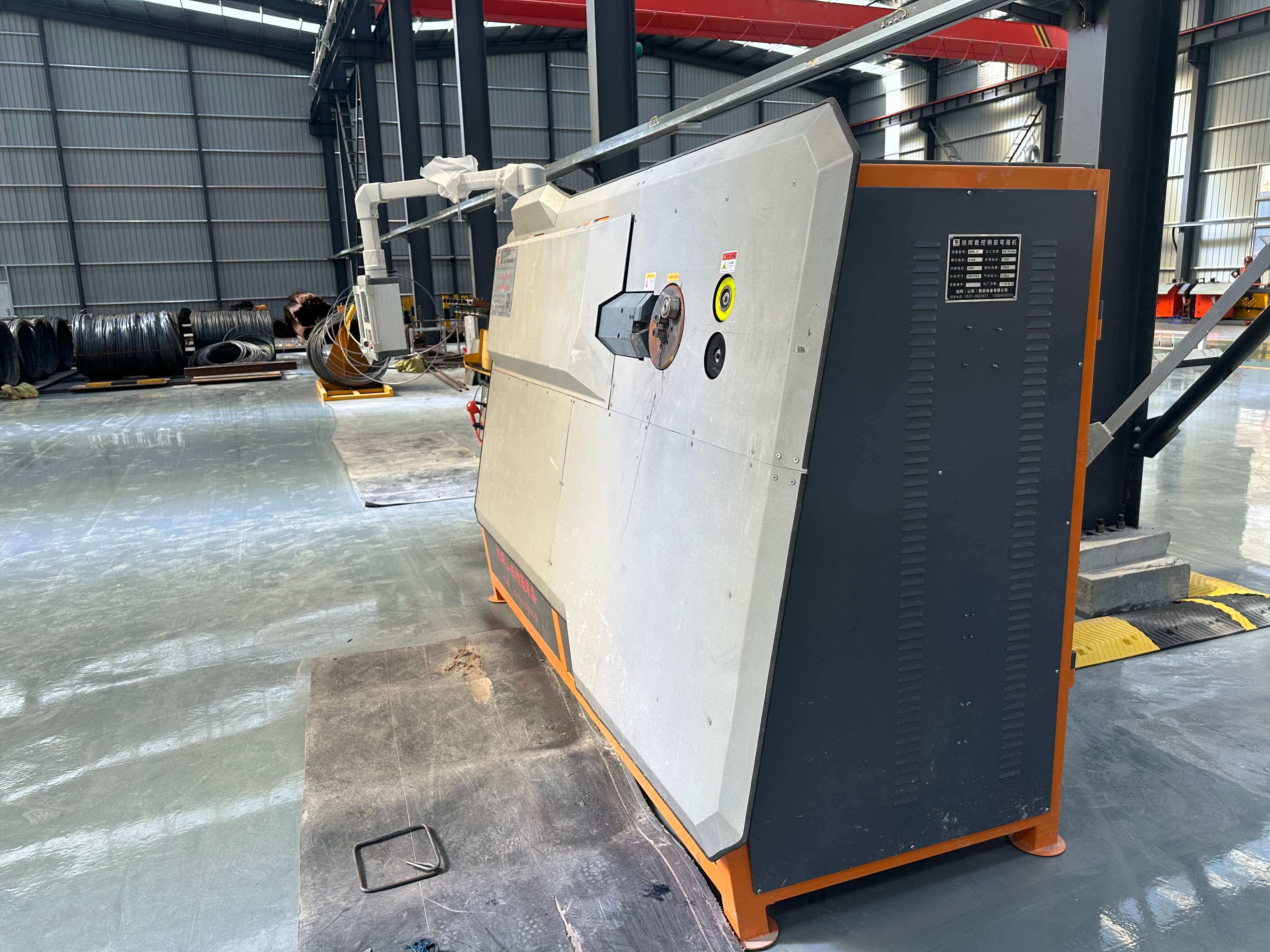 CNC steel bar stirrup bender in operation