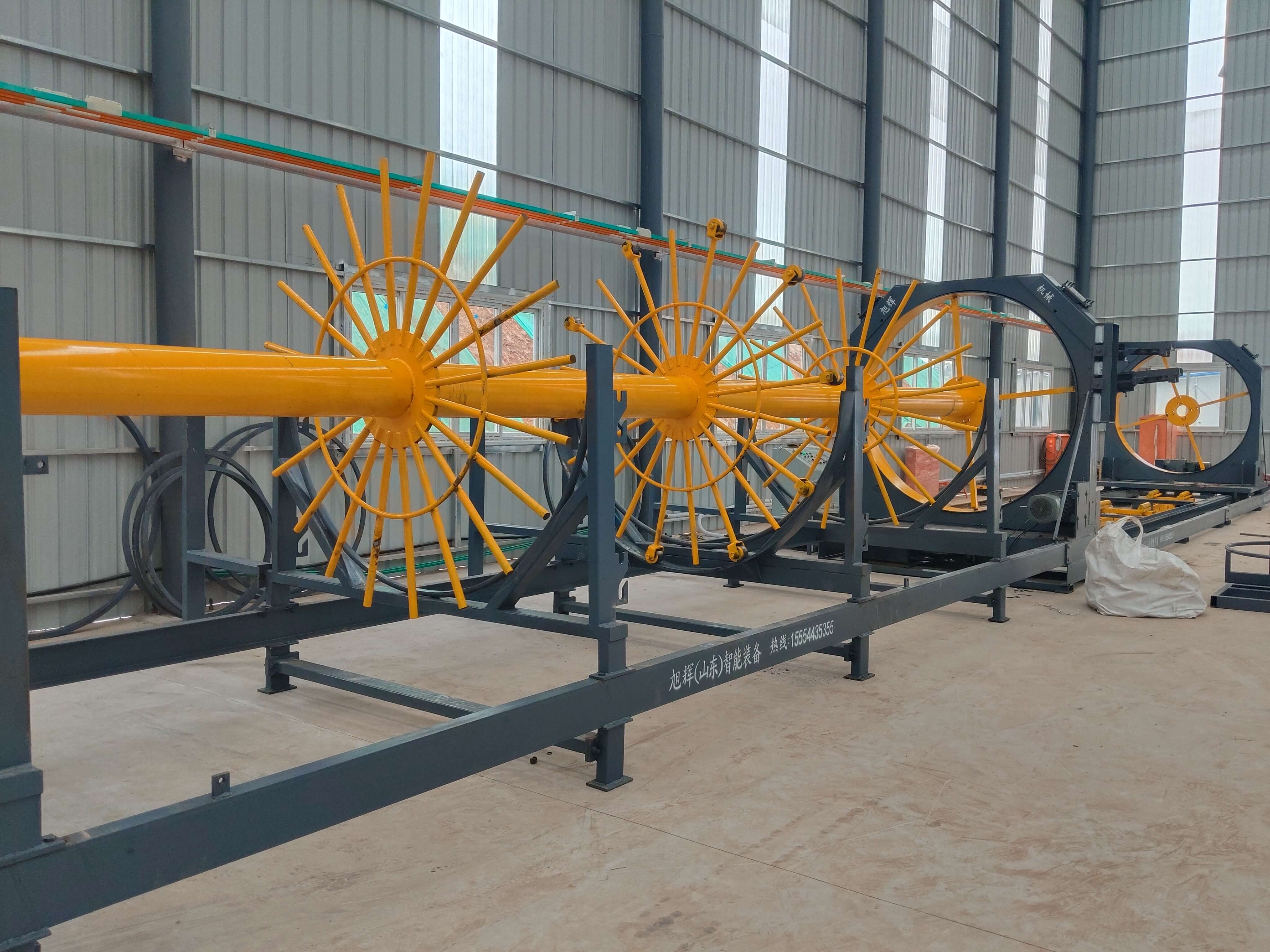 Steel reinforcement cage rolling welder in factory
