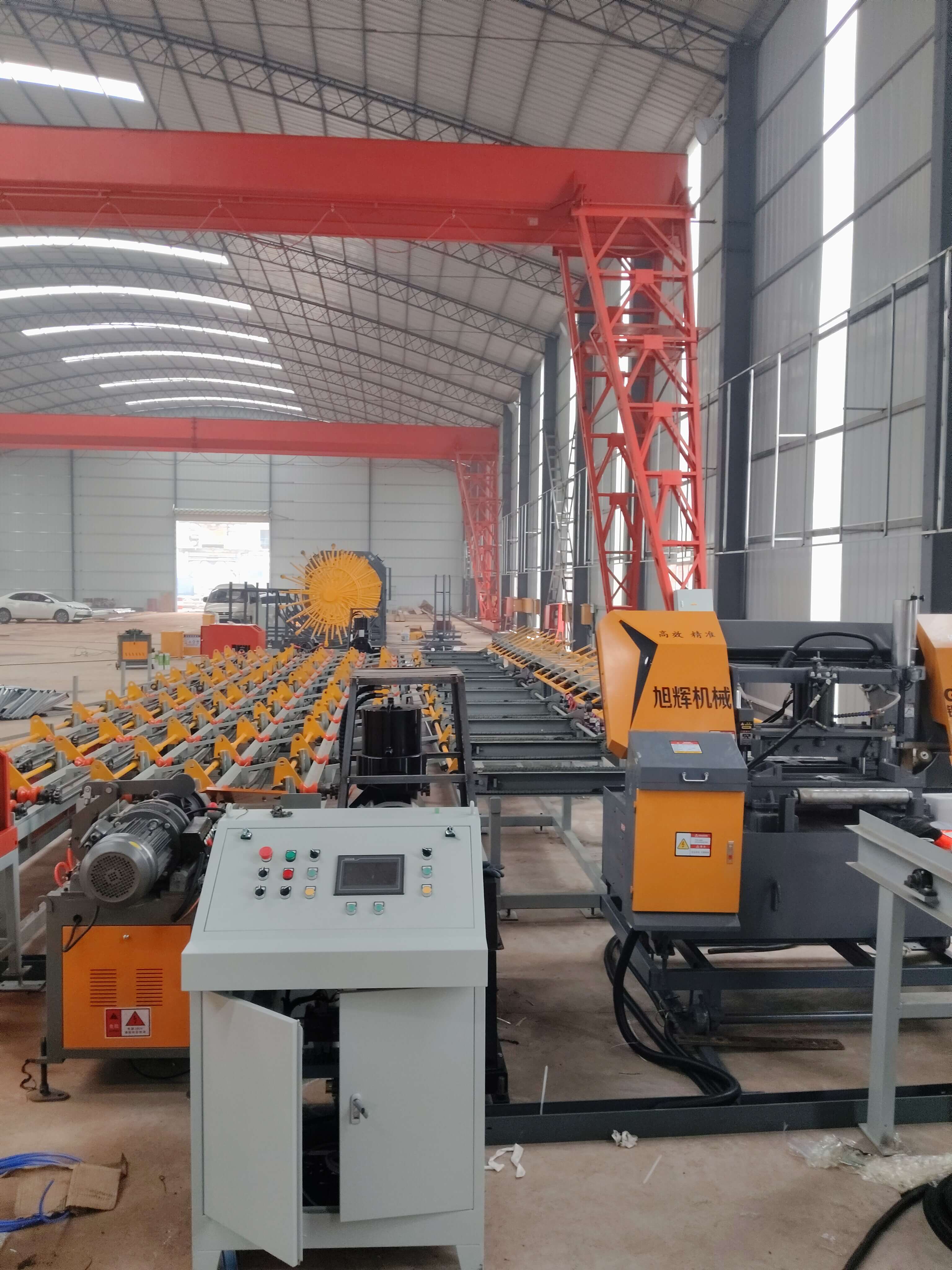 Rebar cutting threading polishing production line in factory