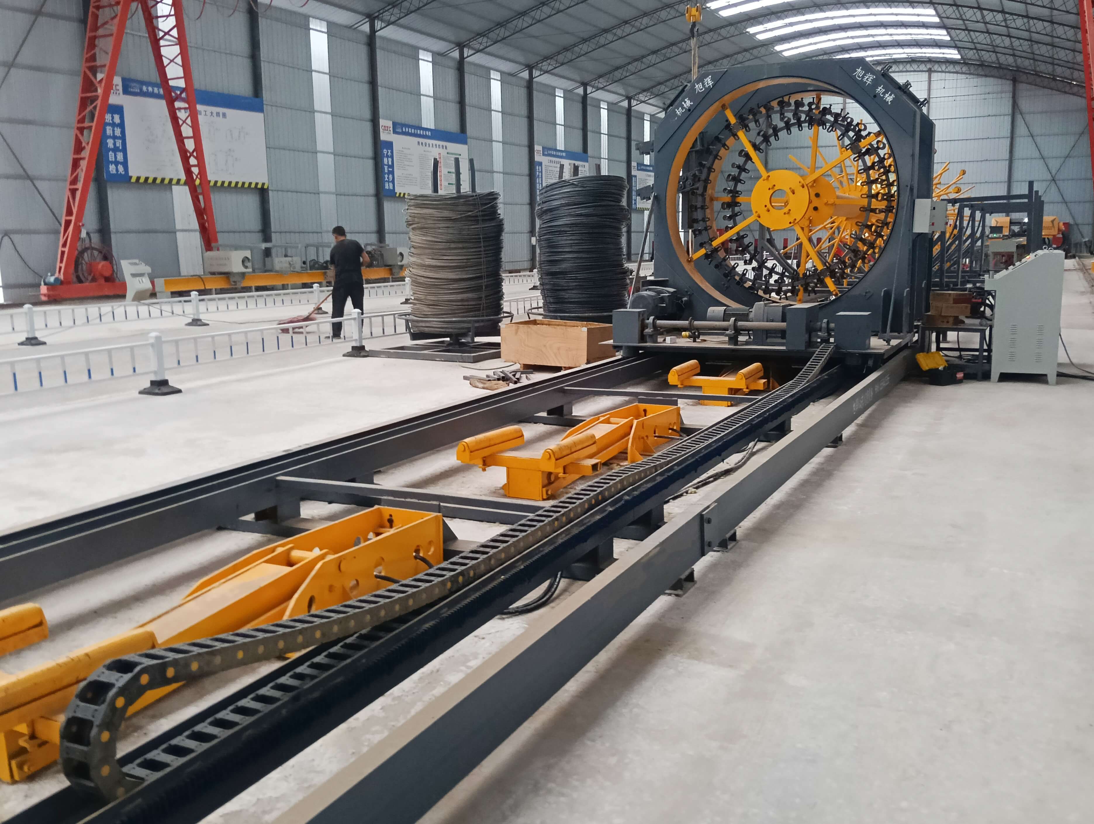 CNC steel cage welding workstation operation