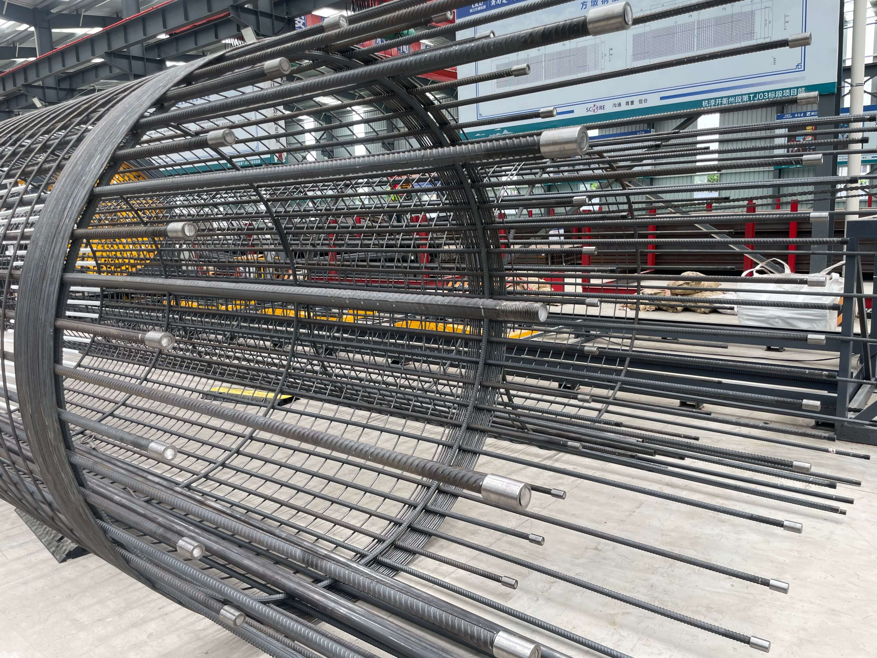 CNC steel bar cage rolling machine in factory