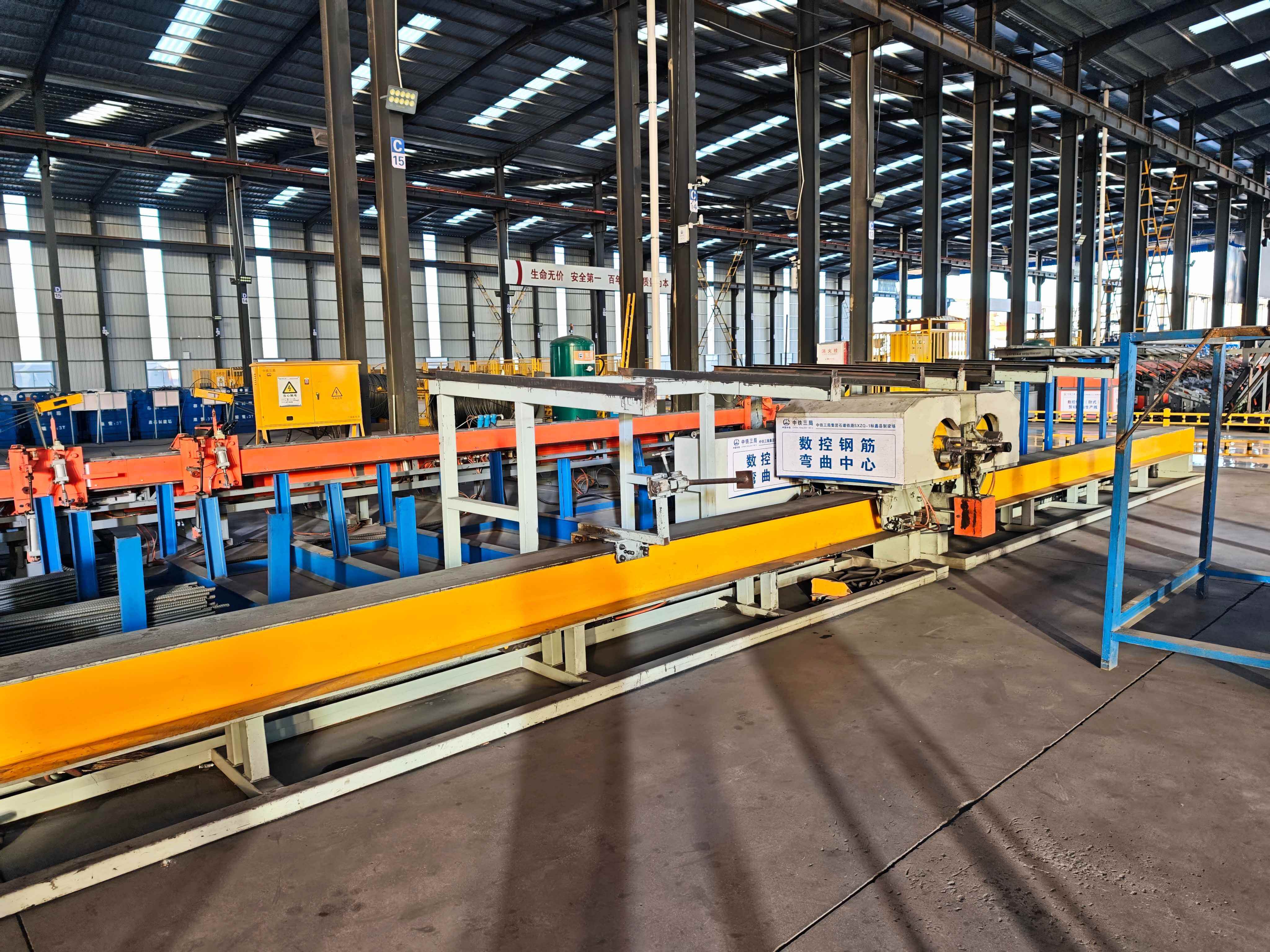Rebar bending center for bridge construction projects