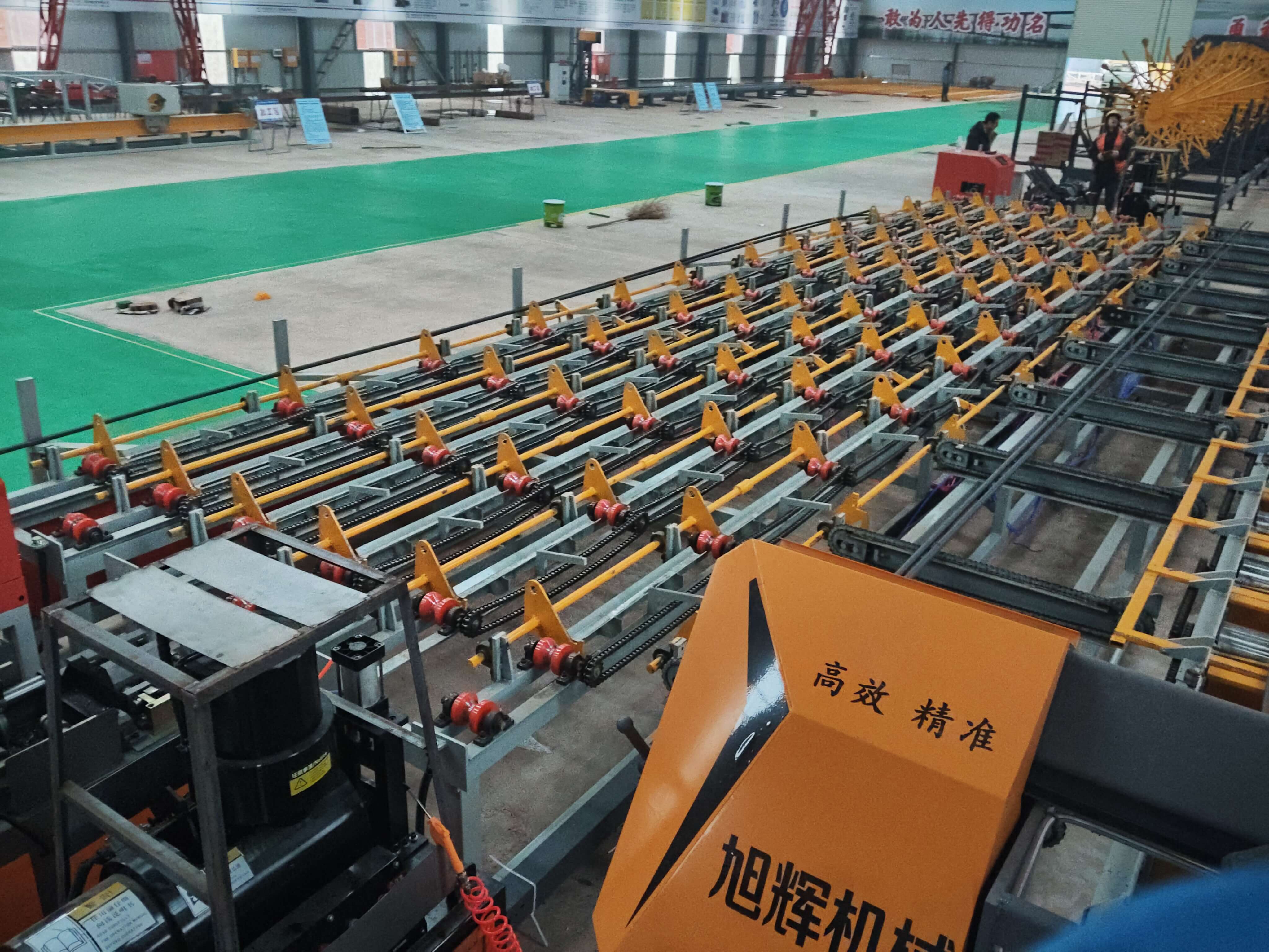 CNC steel bar cutting threading polishing line in operation