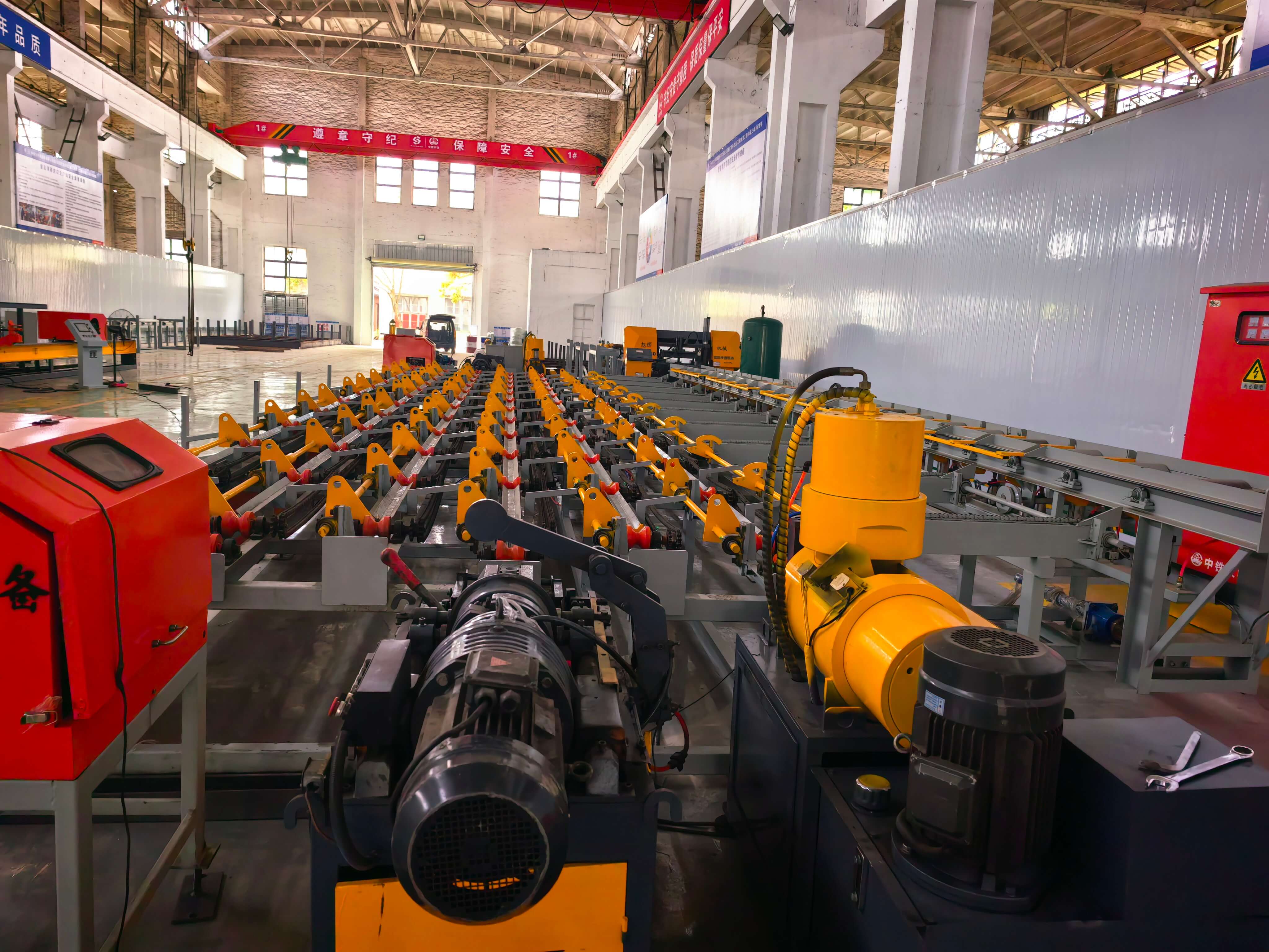 Steel bar processing equipment in factory