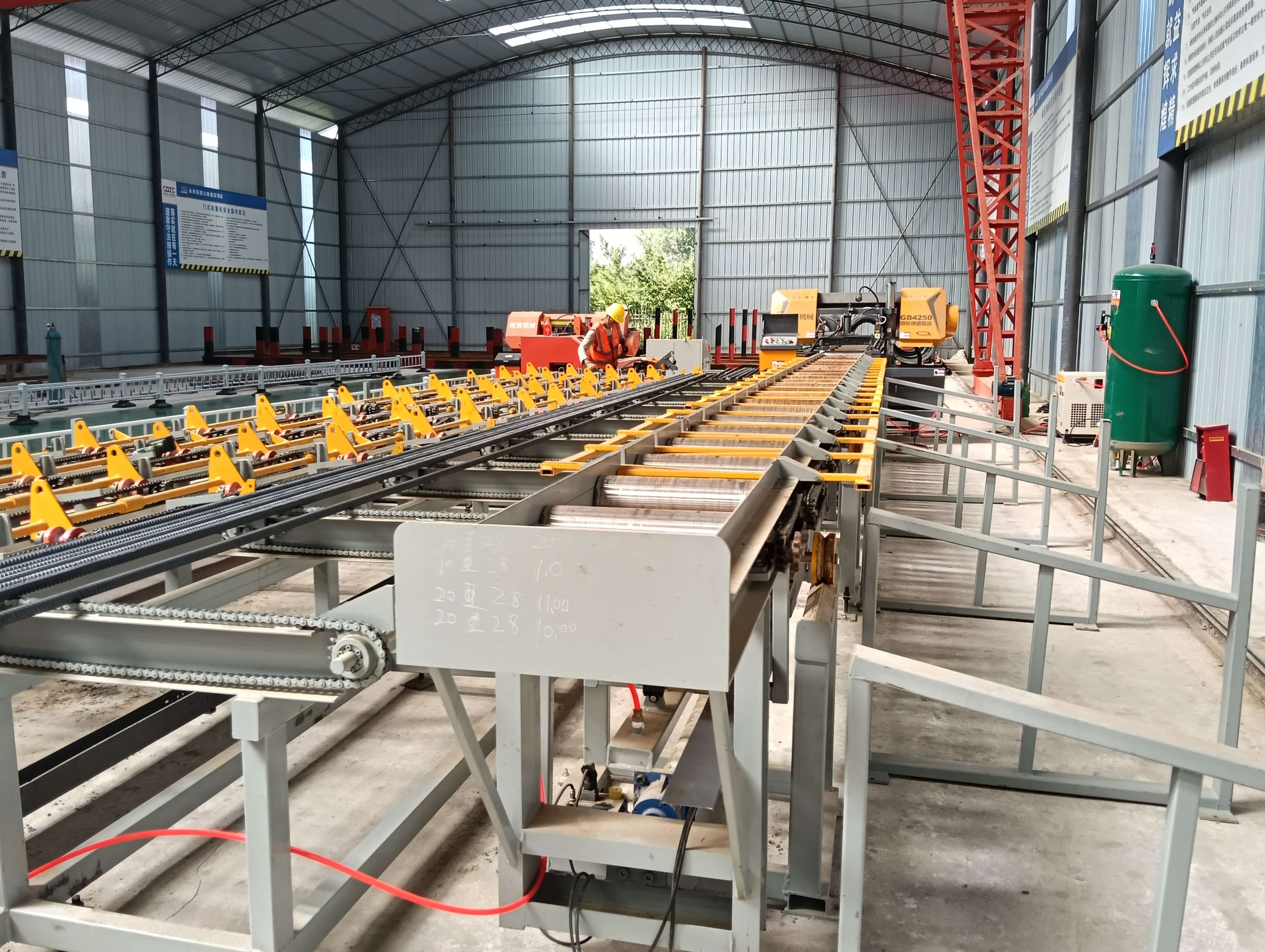 CNC steel bar processing equipment in factory
