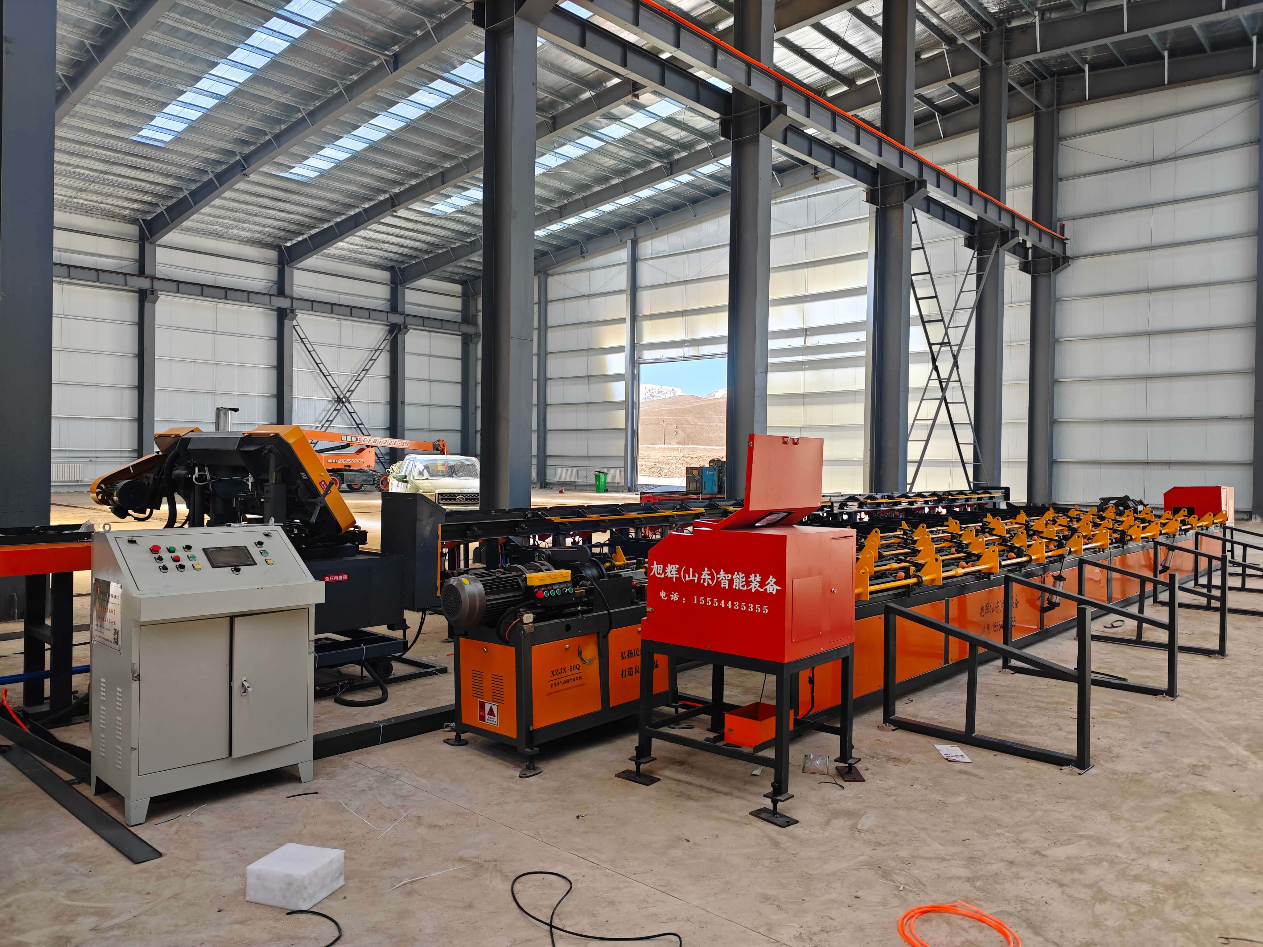 CNC steel bar cutting threading grinding production line