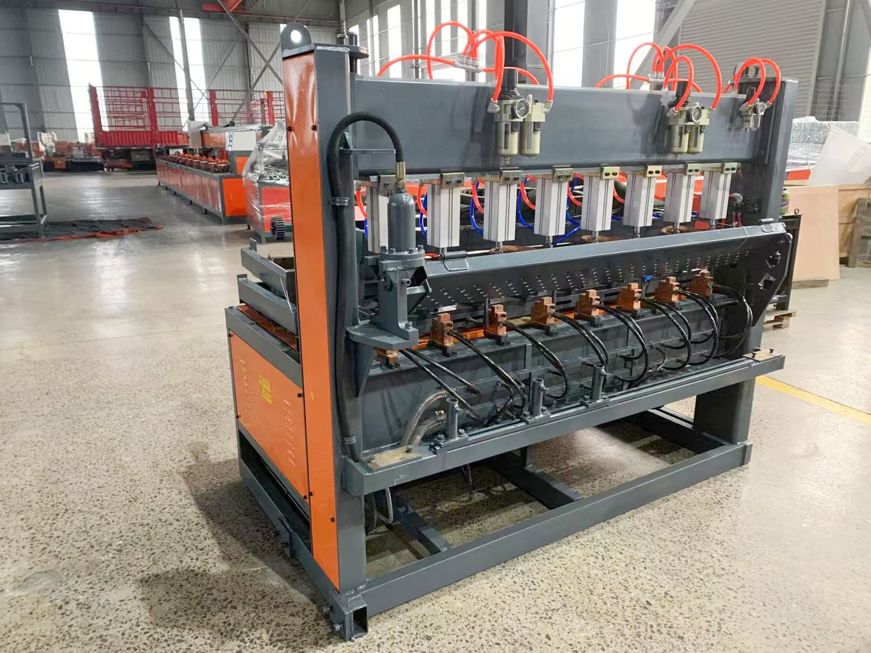 Steel mesh welding line operation demonstration
